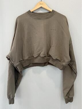 Adanola Army Green Cropped Crewneck Pullover Sweater - Women's XXL NWOT